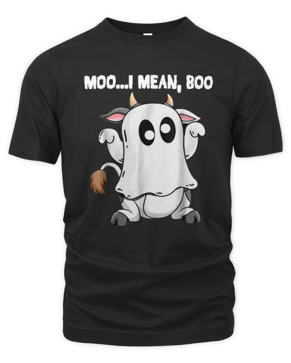 Ghost Cow Moo I Mean Boo Halloween T-Shirt