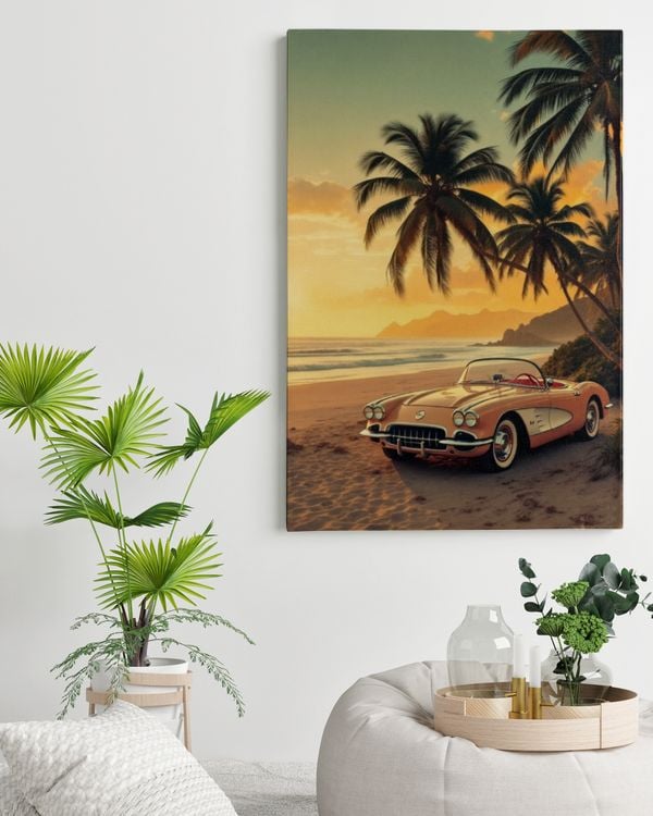 Classic Car Sunset Wall Art