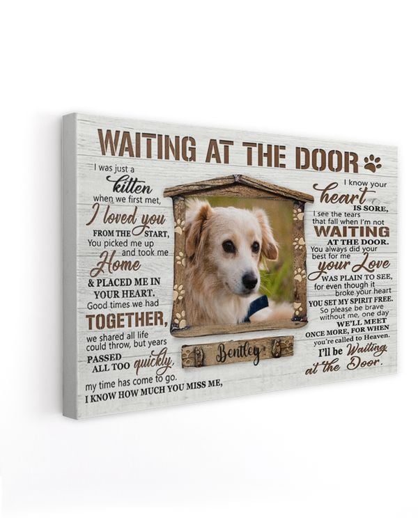Personalized Custom Dog Pet Memorial Canvas Waiting At The Door Poem DC03