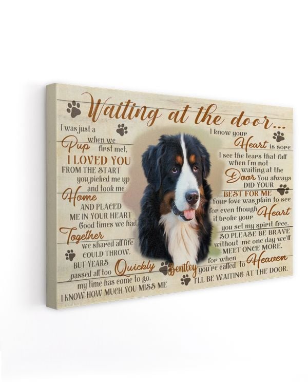 Personalized Custom Dog Pet Memorial Canvas Waiting At The Door Poem DC09