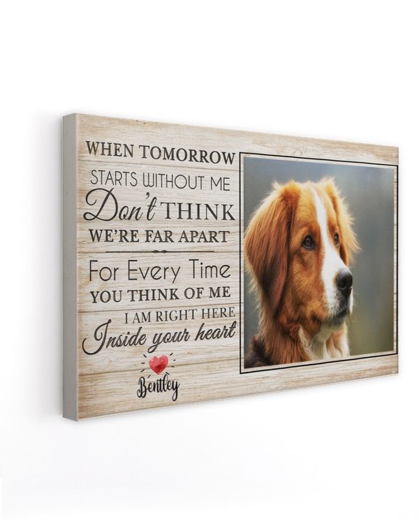 Personalized Custom When Tomorrow Starts Without Me Dog Cat Pet Memorial Canvas Art Poster DC38