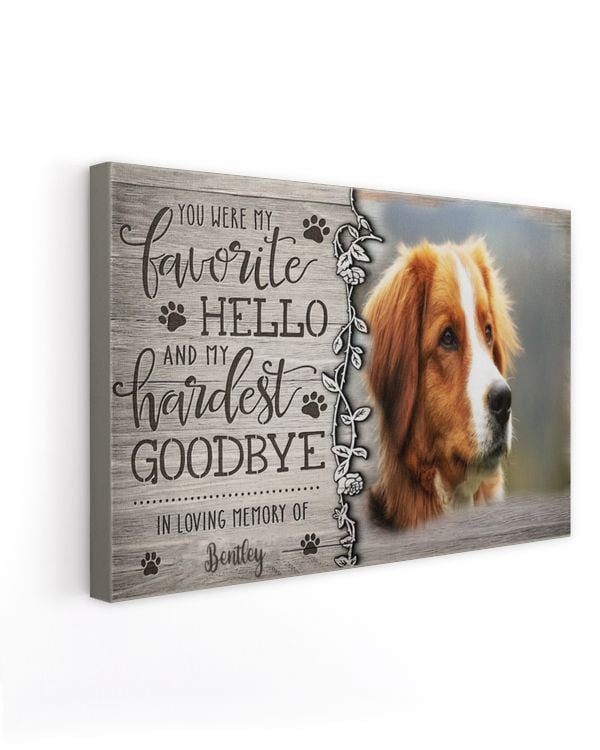 Personalized Custom You Were My Favorite Hello You Dog Cat Pet Memorial Canvas Art Poster TTH 008
