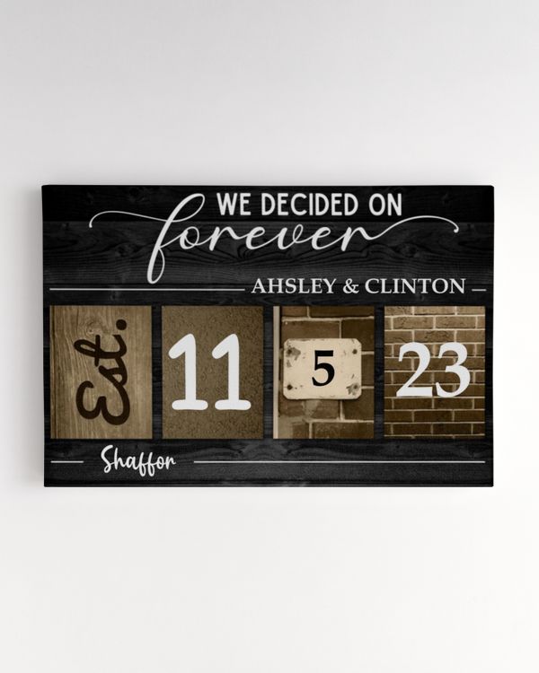 Wedding Date Art Wedding Anniversary Gift Personalized Horizontal Poster, Wedding Gift