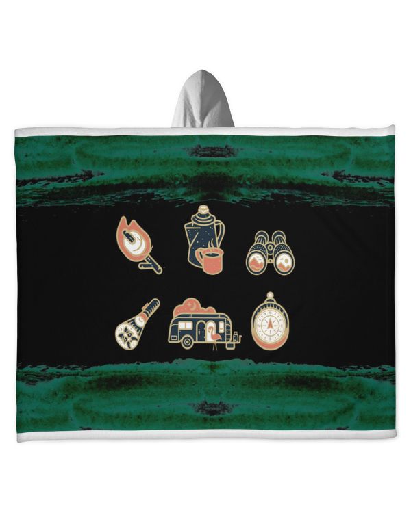 Hooded Sherpa Fleece Blanket