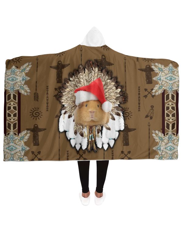Guinea Pig Hooded Sherpa Fleece Blanket