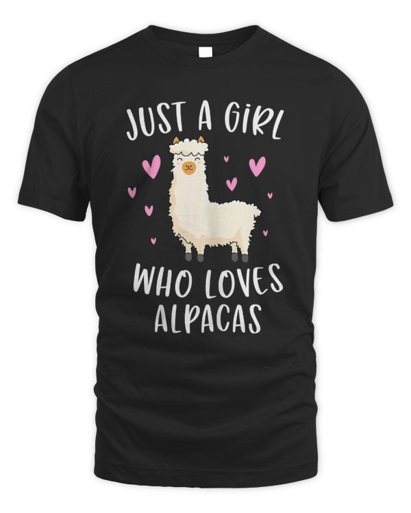 Just A Girl Who Loves Alpacas Funny Alpaca Gifts For Girls T-Shirt