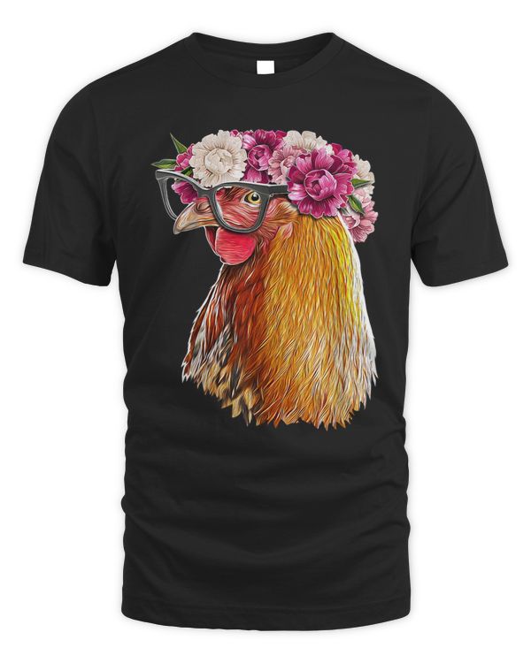 Floral Chicken Rhode Island Red Chicken Farmer Gift Women