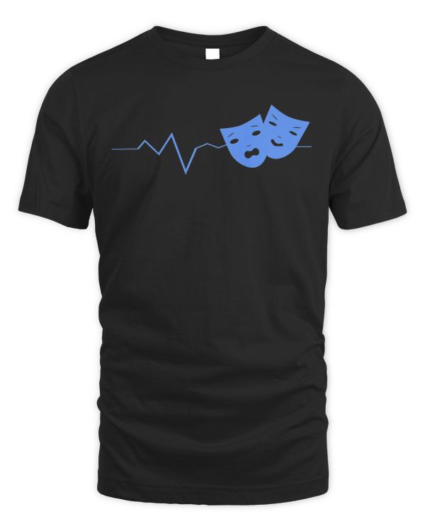 Acting Mask Heartbeat Theater Actor Actress Gift Premium T-Shirt