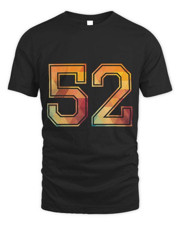 52 Lucky Number Sports Team Low Poly Year Age 52nd Birthday T-Shirt
