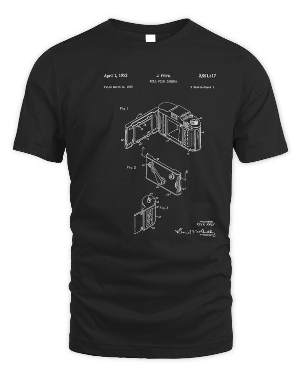 Camera Patent Retro Photographer T Shirt
