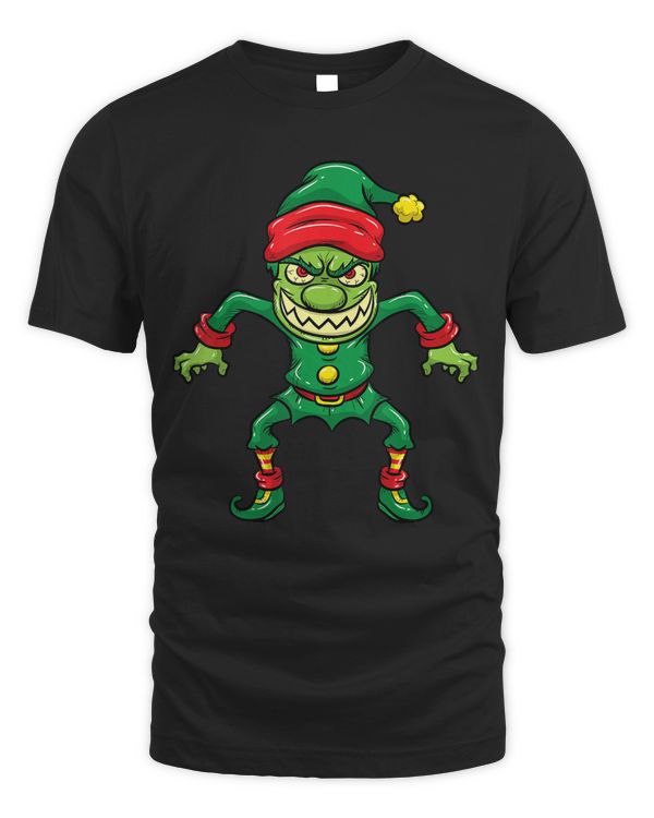 Angry Elf Funny Humor Christmas Gift Xmas Santas Helper T-Shirt