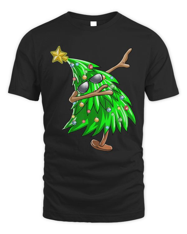 Dabbing Christmas Tree Shirt Kids Boys Girls Dab Xmas Gifts