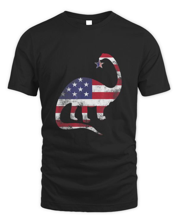American Flag Dinosaur T Shirt - T Rex Tee - 4th July Gifts