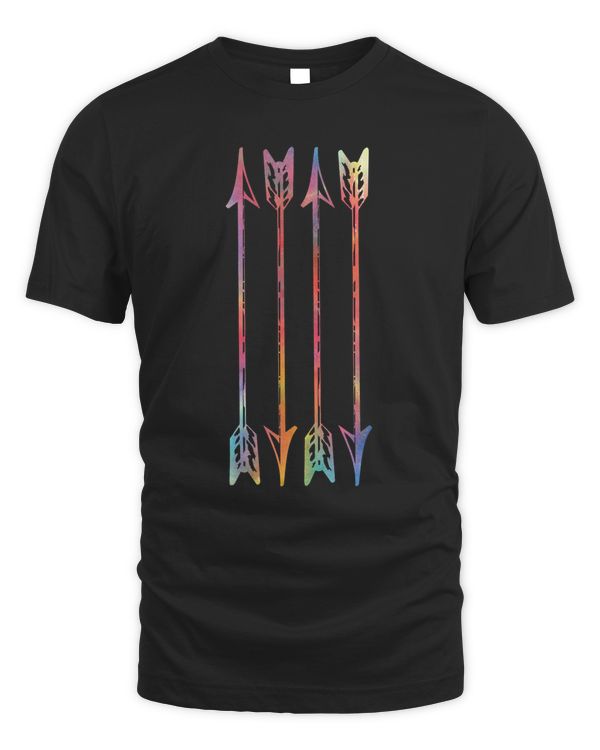 4 Arrows Watercolor Tie-Dye Archery Tribal Native T-shirt