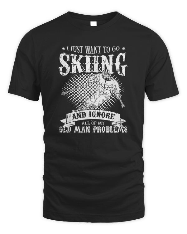 Funny Winter Skiing Snow Ski Skiers Novelty Gift For Dad Men T Shirt 0w2am