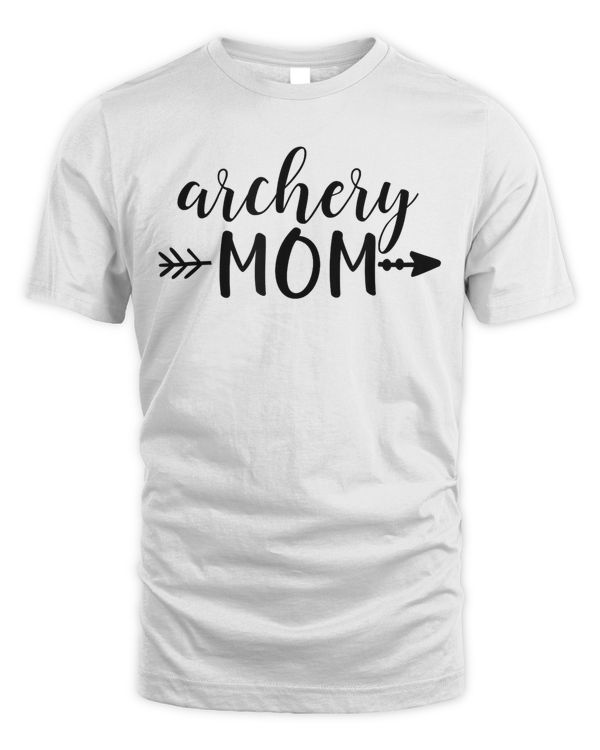 Archery Mom &amp; Arrow in Black Text Bow Hunting Gift ACN001a T-Shirt