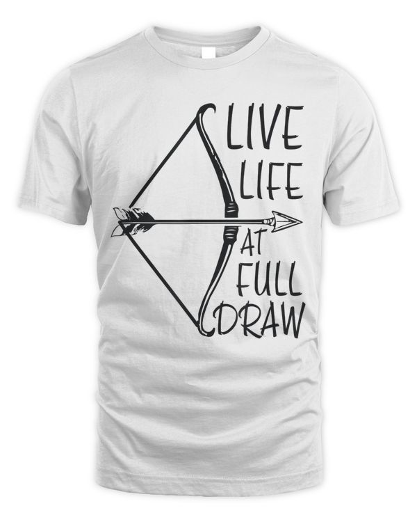 Funny Archery Bow Hunting Gift Full Draw Arrow Design T-Shirt
