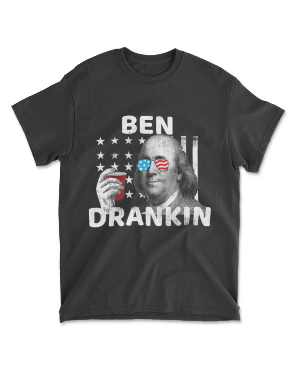 4th Of July Shirts For Men Ben Drankin Funny Beer T-Shirt