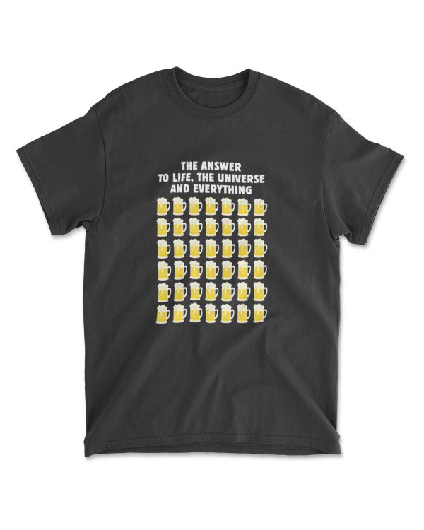 42 Beer Answer to Life Universe and Everything Funny Gift T-Shirt