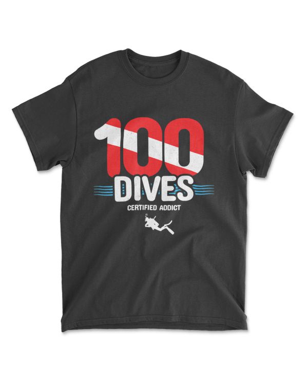 100th Dive Gift - Diver Down Flag - Scuba Diving T-Shirt
