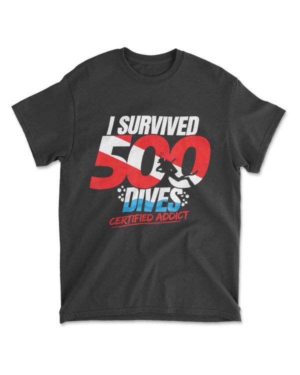 500th Dive Gift - Diver Down Flag - Funny Scuba Diving T-Shirt