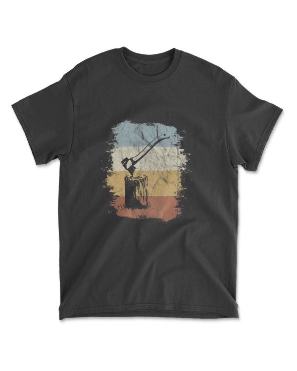 80s Retro Wood Chopping Vintage Axe Lumberjack T-Shirt