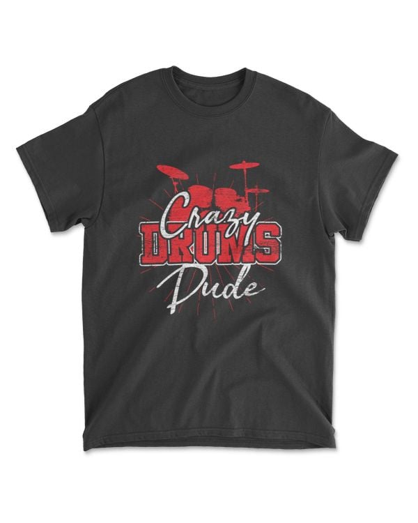 Crazy Drummer Boy Dude Men Drums Long Sleeve T-Shirt