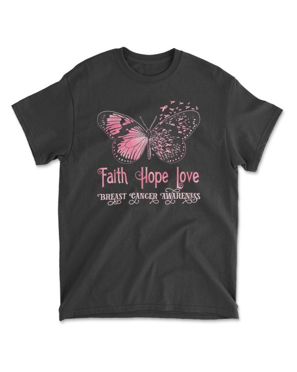 Breast Cancer Faith Hope Love Pink Butterfly Breast Cancer Awareness543 pink ribbon