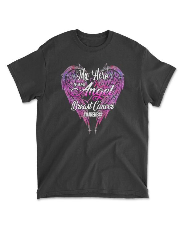 Breast Cancer My Hero Is Now Angel Breast Cancer 207 pink ribbon