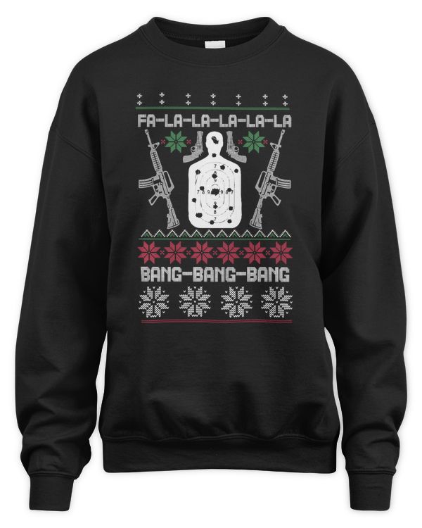 Bang Bang AR-15 Gun Point Cool Christmas Gift Gun Rights Fun Sweatshirt