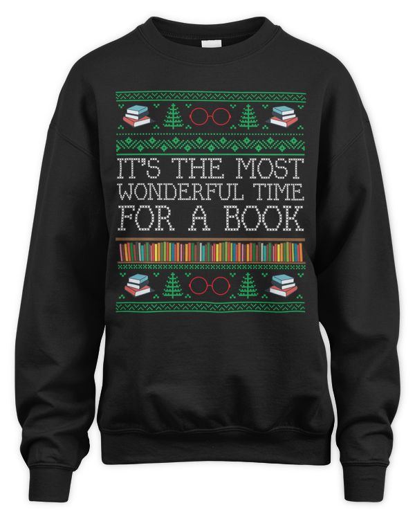 Books Reading Librarian Teacher Book Lovers Ugly Christmas Sweatshirt