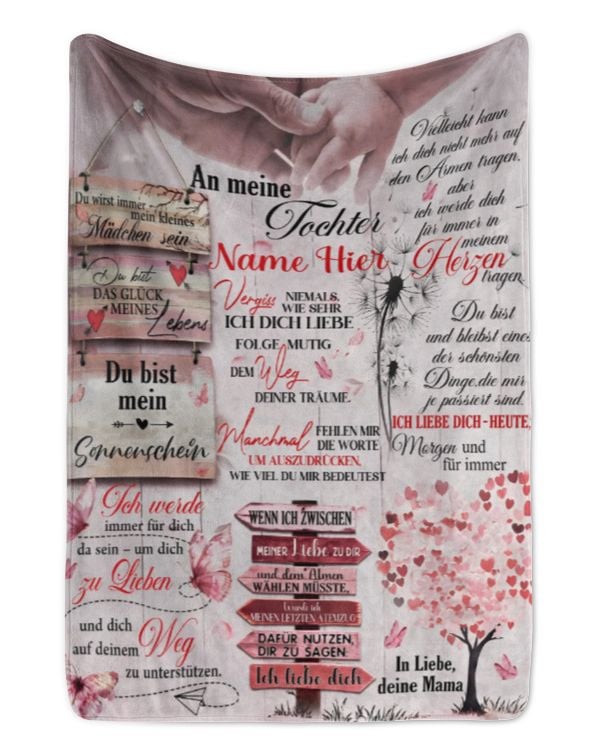 Personalisierte Decke von Mama an Tochter Du wirst immer mein kleines Mädchen sein