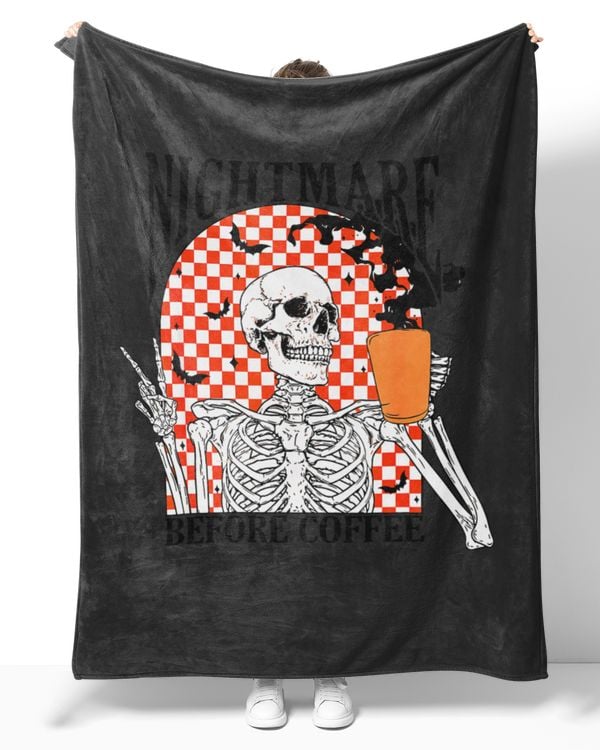Nightmare Before Coffee Halloween Skeleton Drinking Coffee Hoodies Tank Tops