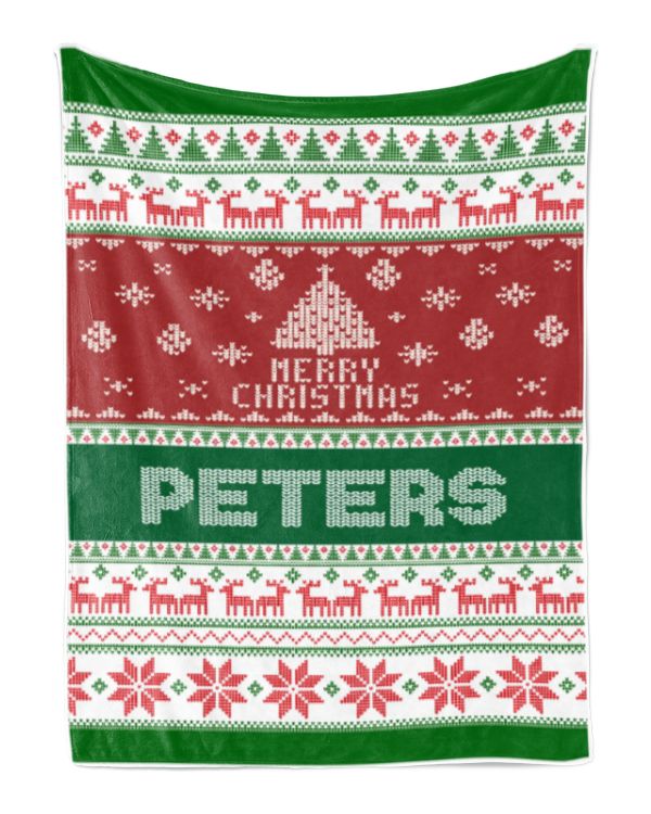 Merry Christmas Fleece Blanket, Personalized Christmas Blanket Gifts for Fbus02569 Peters XMASBL01