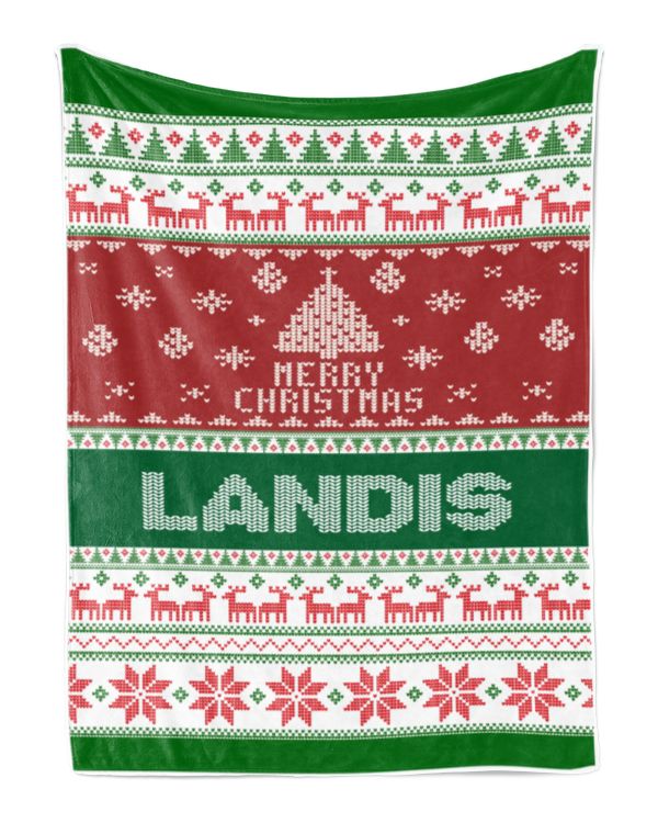 Merry Christmas Fleece Blanket, Personalized Christmas Blanket Gifts for Fbus02397 Landis XMASBL01
