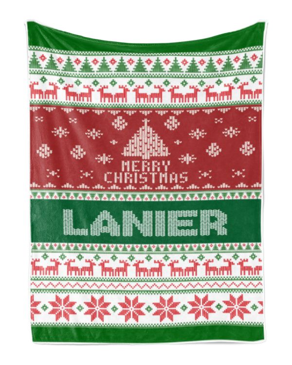Merry Christmas Fleece Blanket, Personalized Christmas Blanket Gifts for Fbus03033 Lanier XMASBL01