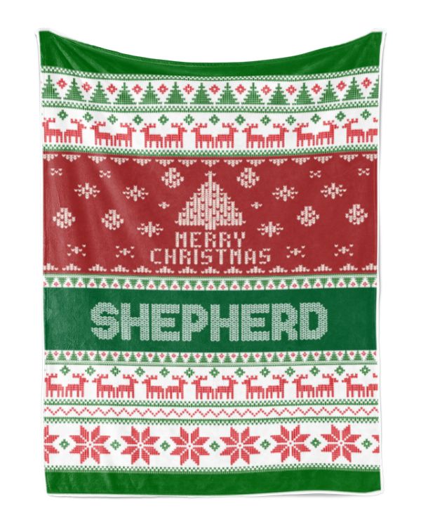 Merry Christmas Fleece Blanket, Personalized Christmas Blanket Gifts for Fbus04157 Shepherd XMASBL01