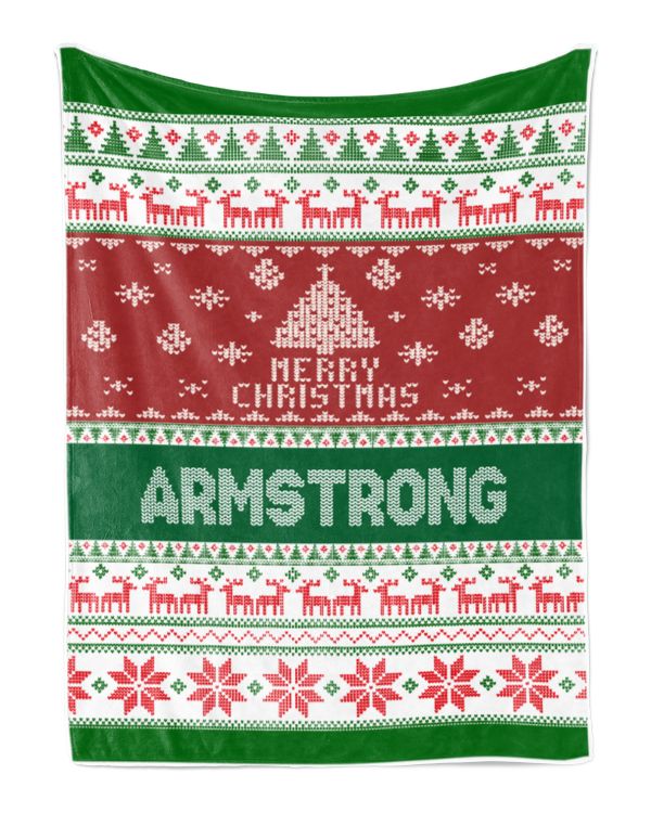 Merry Christmas Fleece Blanket, Personalized Christmas Blanket Gifts for Fbus04748 Armstrong XMASBL01