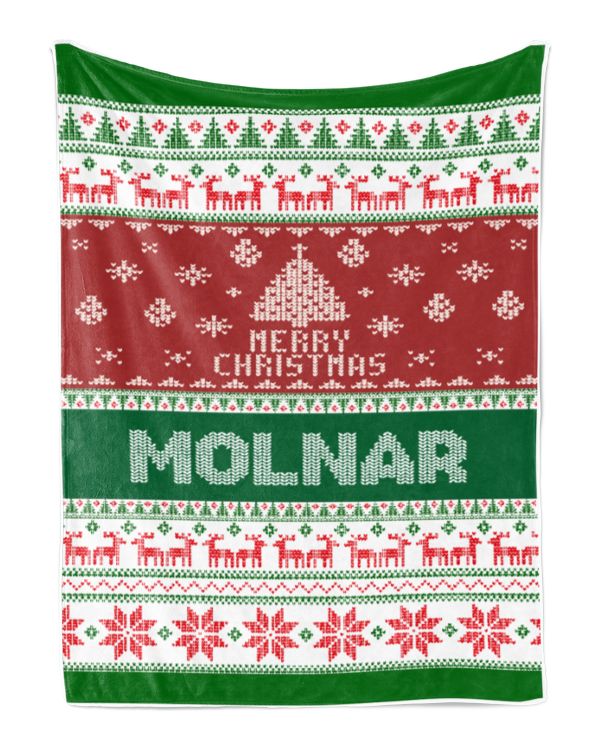 Merry Christmas Fleece Blanket, Personalized Christmas Blanket Gifts for Fbus02912 Molnar XMASBL01