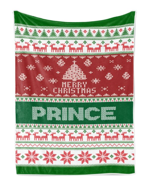 Merry Christmas Fleece Blanket, Personalized Christmas Blanket Gifts for Fbus02841 Prince XMASBL01