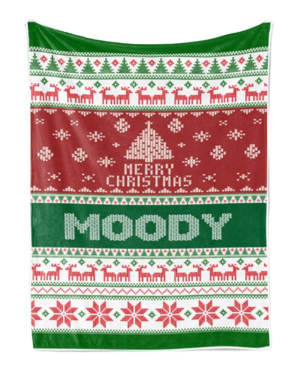 Merry Christmas Fleece Blanket, Personalized Christmas Blanket Gifts for Fbus01085 Moody XMASBL01