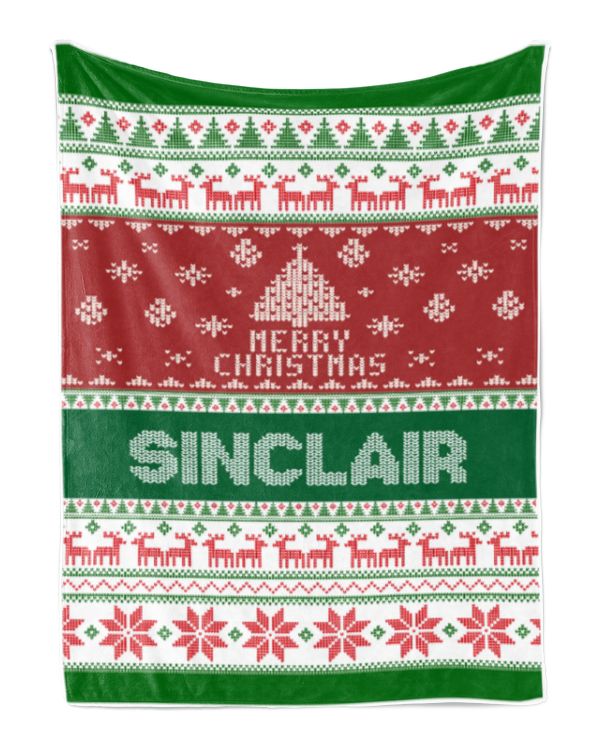 Merry Christmas Fleece Blanket, Personalized Christmas Blanket Gifts for Fbus03969 Sinclair XMASBL01