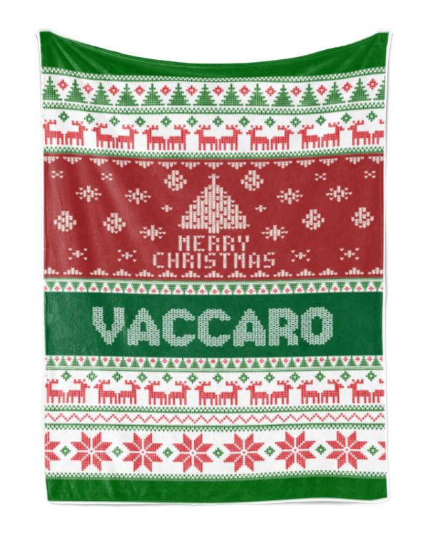 Merry Christmas Fleece Blanket, Personalized Christmas Blanket Gifts for Fbus07682 Vaccaro XMASBL01
