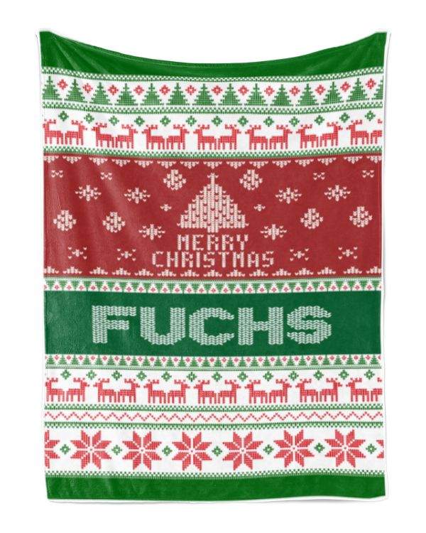 Merry Christmas Fleece Blanket, Personalized Christmas Blanket Gifts for Fbus01121 Fuchs XMASBL01