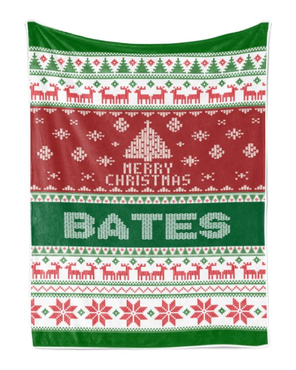 Merry Christmas Fleece Blanket, Personalized Christmas Blanket Gifts for Fbus01507 Bates XMASBL01