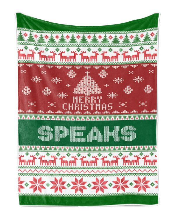Merry Christmas Fleece Blanket, Personalized Christmas Blanket Gifts for Fbus08594 Speaks XMASBL01