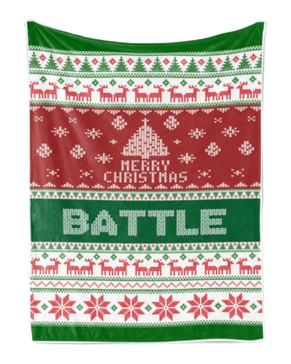 Merry Christmas Fleece Blanket, Personalized Christmas Blanket Gifts for Fbus02582 Battle XMASBL01