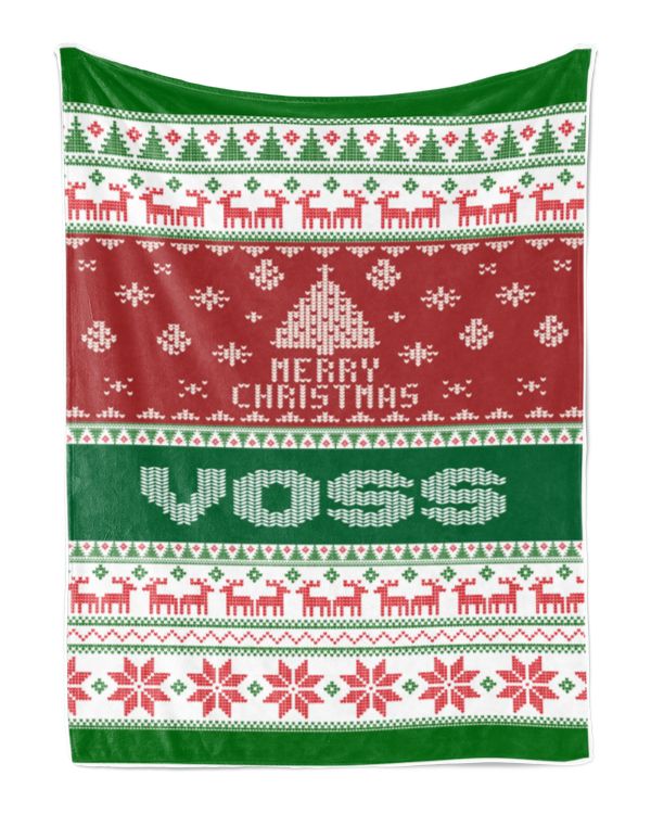 Merry Christmas Fleece Blanket, Personalized Christmas Blanket Gifts for Fbus00749 Voss XMASBL01