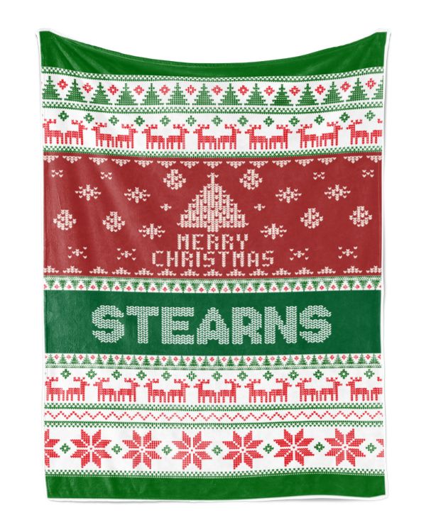 Merry Christmas Fleece Blanket, Personalized Christmas Blanket Gifts for Fbus03914 Stearns XMASBL01