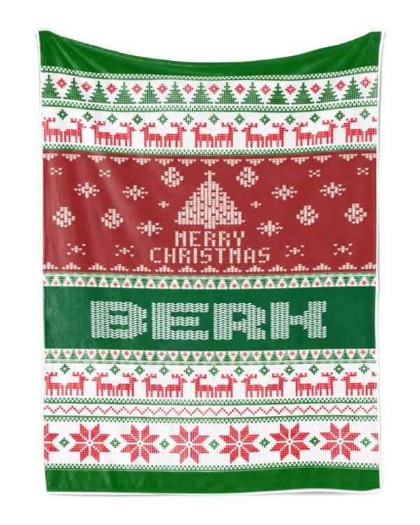 Merry Christmas Fleece Blanket, Personalized Christmas Blanket Gifts for Fbus09796 Berk XMASBL01